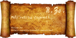 Mándity Zsanett névjegykártya